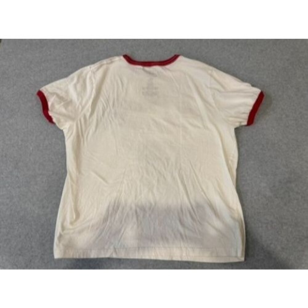 Disney Pixar T-Shirt Mens XL Pizza Planet Toy Story Ringer White Red Graphic